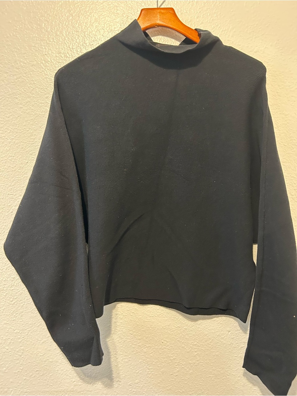 free press Black Mock Neck Long Sleeve Top
